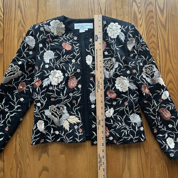 Lille Rubin jacket black with floral size 8 - Picture 3 of 10